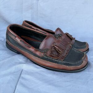 Men’s 11 Sperry Top-Sider Tremont Kiltie Tassel Loafers Brown Black Leather